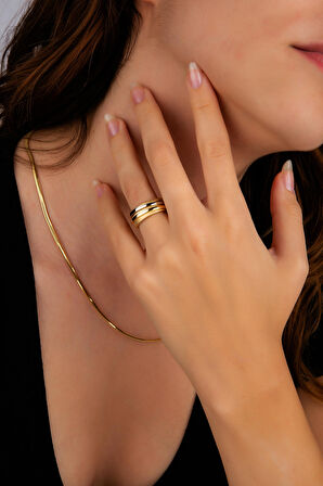 Sarı Beyaz Fantezi Yüzük