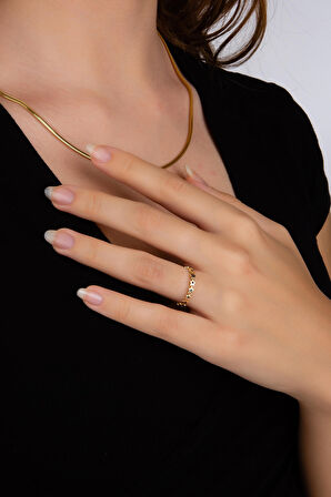 Sıralı Siyah Yıldız Yüzük