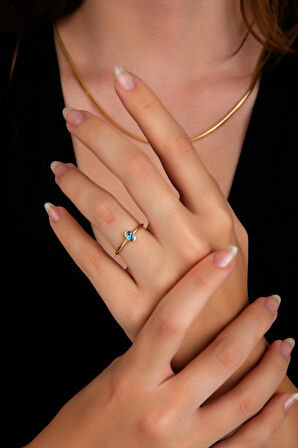 Mavi Nadir Taşlı Yüzük