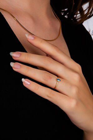 Mavi Nadir Taşlı Yüzük