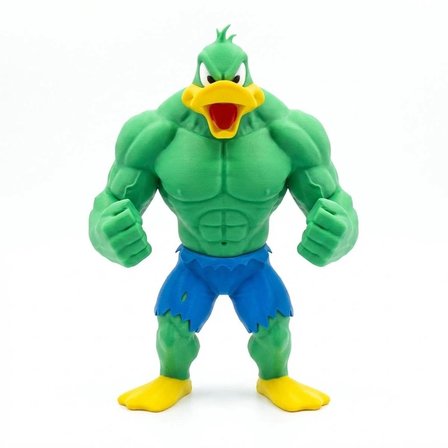 Hulk Duck Figürü – Kaslı Ördek Süper Kahraman Figürü – 3D Baskı Dekoratif Koleksiyon