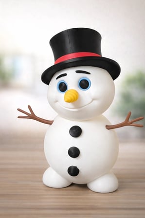 Sevimli Kardan Adam Figürü – Dekoratif Snowman Masaüstü Süsü – 3D Baskı Koleksiyon Figürü