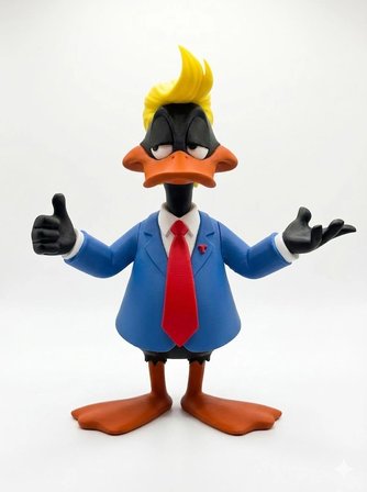 Takım Elbiseli MR DUCK Ördek Figürü – Komik Karakter Dekoratif Figür – 3D Baskı Koleksiyon Masaüstü Süsü