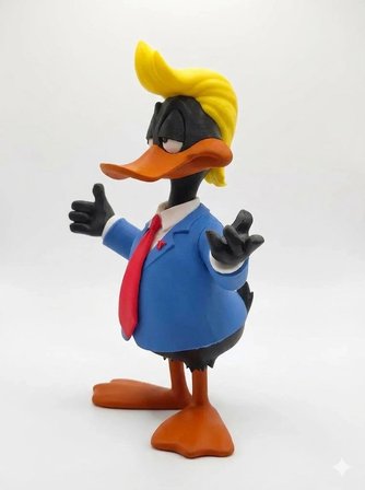 Takım Elbiseli MR DUCK Ördek Figürü – Komik Karakter Dekoratif Figür – 3D Baskı Koleksiyon Masaüstü Süsü