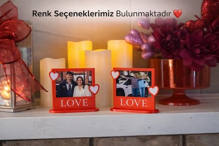 ❤️ LOVE Temalı Masaüstü Fotoğraf Çerçevesi – Dekoratif Fotoğraf Standı
