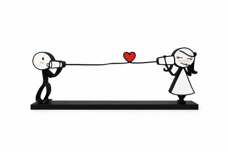 ❤️ Aşk Telefonu Temalı Dekoratif Biblo – Romantik Masa Dekoru