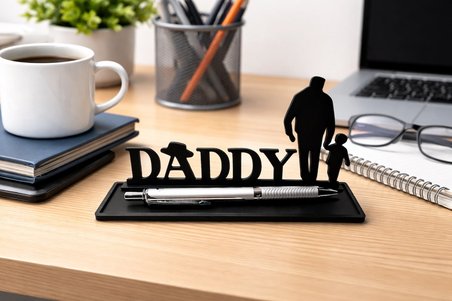 🖊️ DADDY Yazılı Masaüstü Kalemlik – Kalem Standı