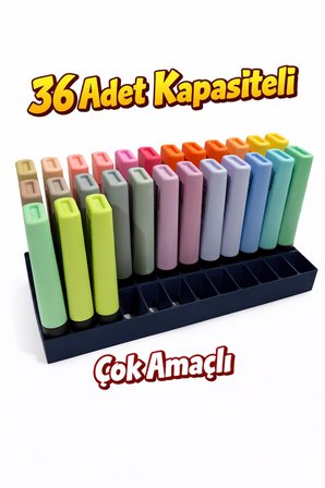 36'lı Marker Kalem Standı – Masaüstü Kalem Organizer Standı Çok Amaçlı Kalem Tutucu (Kalemler Dahil Değildir)