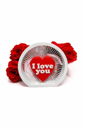 I Love You Yazılı Kalpli Dekoratif Masa Süsü | Romantik Hediye & Ev Ofis Dekoru