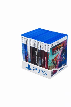 PS5 Oyun Standı | PlayStation 5 Oyun Tutucu & Düzenleyici | Masaüstü ve Raf Tipi | Beyaz | Oyun