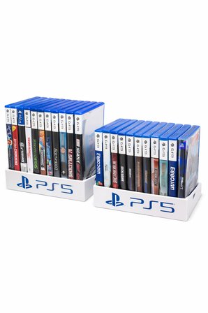 PS5 Oyun Standı | PlayStation 5 Oyun Tutucu & Düzenleyici | Masaüstü ve Raf Tipi | Beyaz | Oyun