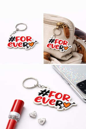 #FOREVER Anahtarlık | Kalp Figürlü Dekoratif Anahtarlık | Şık & Sevgiliye Özel Anahtarlık |