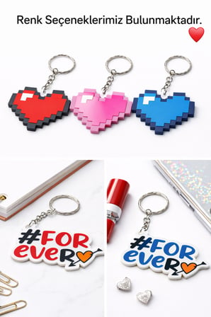 #FOREVER Anahtarlık | Kalp Figürlü Dekoratif Anahtarlık | Şık & Sevgiliye Özel Anahtarlık |