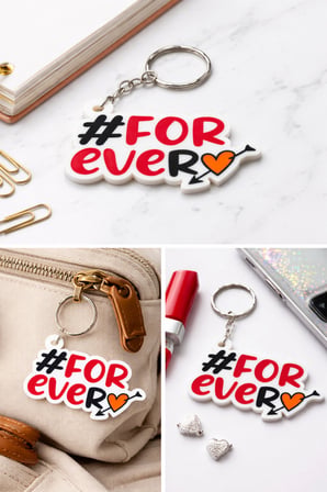 #FOREVER Anahtarlık | Kalp Figürlü Dekoratif Anahtarlık | Şık & Sevgiliye Özel Anahtarlık |
