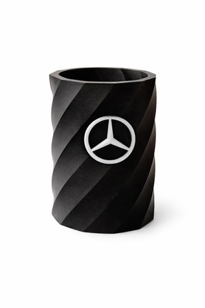 Spiral Tasarımlı Masaüstü Kalemlik | Logo Detaylı Dekoratif Kalem Tutucu | Ofis & Çalışma Masası