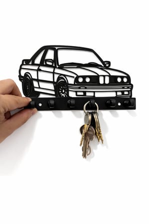 BMW E30 Anahtarlık Askısı | Duvar Tipi Anahtar Tutucu | Garaj & Ev Dekoratif Anahtarlık