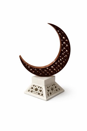 Dekoratif Hilal Ay Obje | Masa Üstü Ramazan Konsept Ay Süsü | Modern İslami Dekor Ev & Ofis