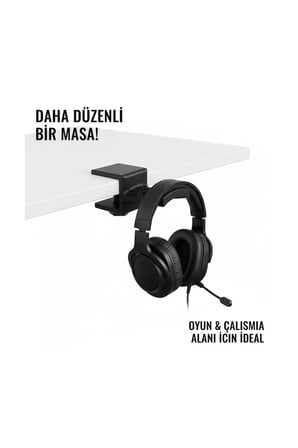 Masa Altı Kulaklık Tutucu Aparat | Sıkıştırmalı Kulaklık Askısı | Oyuncu & Ofis Masası Düzenleyici