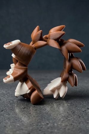 Sevimli Esnek Köpek Anahtarlık – Hareketli Fidget Tasarım 2'li