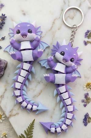 Sevimli Hareketli Ejderha Anahtarlık – Flexi Baby Dragon Fidget Oyuncak Çanta Aksesuarı