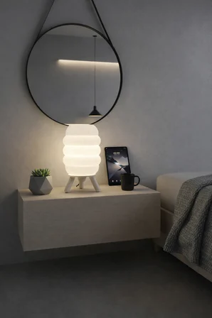 Modern Minimalist Masa Lambası 💡 | Dekoratif Gece Lambası | Sert Plastik Gövde | Şık Tasarım