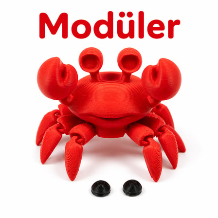 🦀 Eklemli Mini Yengeç Anahtarlık – Hareketli Tasarım – Sert Plastik – Eğlenceli Aksesuar