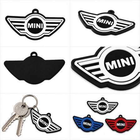 Mini Logo Anahtarlık Sert Plastik | Araç Temalı Anahtarlık | Dayanıklı Metal Halkalı Aksesuar | Farklı Renk Seçenekleri