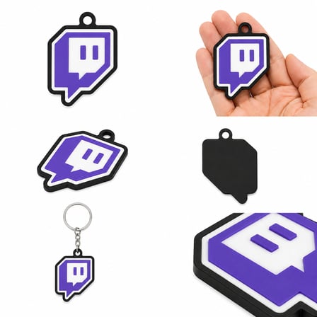 Twitch Logo Anahtarlık Sert Plastik | Yayıncı Temalı Anahtarlık | Gamer Aksesuar |