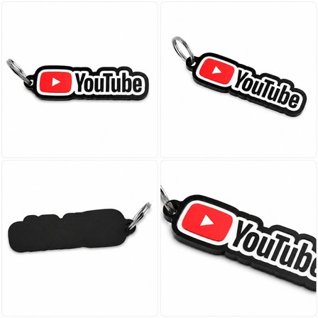 YouTube Tasarımlı Anahtarlık | Sert Plastik Dayanıklı Anahtarlık | Modern Şık Aksesuar