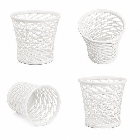 Modern Desenli Kalemlik 10 CM – Dekoratif Masaüstü Organizer | Sert Plastik Şık Kalem Tutucu