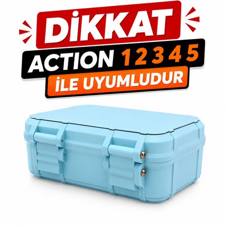 Aksiyon Kamera ve Aksesuar Saklama Kutusu Taşıma Kutusu Bölmeli Organizer Action 1 2 3 4 5 Uyumlu