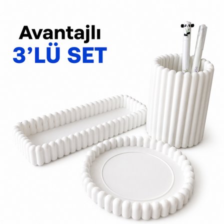 🖊️ Masaüstü Düzenleyici Avantajlı 3'lü Set – Kalemlik, Çok Amaçlı Organizer ve Düzenleyici Seti