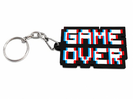 🎮🔑✨ Retro Game Over Anahtarlık – Piksel Tasarımlı Dekoratif Anahtarlık – Oyun Temalı  Aksesuar