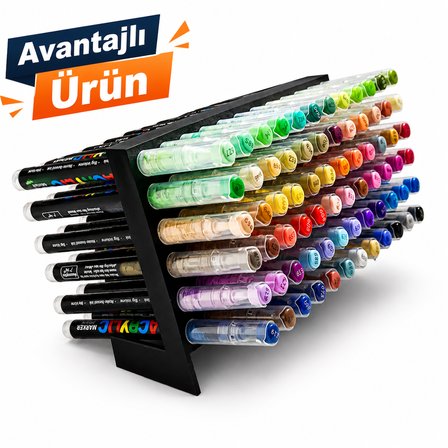 🖍️✨ 72 Slot Dev Kapasiteli Marker Kalem Standı 🎨🖊️ Masaüstü Kalem Organizeri 📚 Çok Bölmeli 