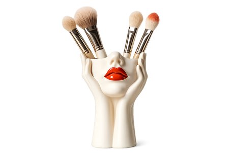 💄✨ Dekoratif Makyaj Fırçası Organizeri 💋🪞 Sanatsal Kozmetik Fırçalık 🖌️ Makyaj  Düzenleyici 🌸