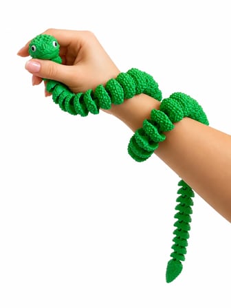 🐍✨ Esnek Hareketli Yılan Oyuncak Sert Plastik Duyusal Oyuncak Eğlenceli Masaüstü Figür Yeşil