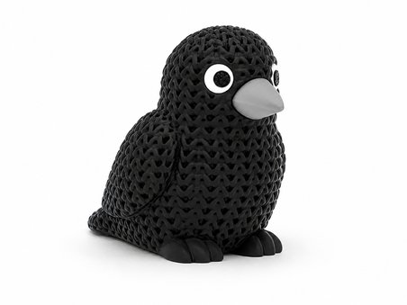 🐦🧶 Örgü Dokulu Dekoratif Siyah Kuş Figürü Modern Masa Süsü Ev Ofis Dekoru Raf Kitaplık Dekorasyonu