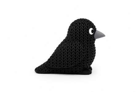 🐦🧶 Örgü Dokulu Dekoratif Siyah Kuş Figürü Modern Masa Süsü Ev Ofis Dekoru Raf Kitaplık Dekorasyonu