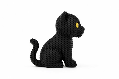 🐈‍⬛🧶 Örgü Dokulu Dekoratif Siyah Kedi Figürü Modern Masa Süsü Ev Ofis Dekoru Raf Kitaplık Dekorasyonu