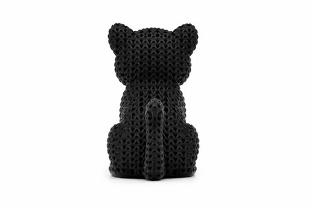 🐈‍⬛🧶 Örgü Dokulu Dekoratif Siyah Kedi Figürü Modern Masa Süsü Ev Ofis Dekoru Raf Kitaplık Dekorasyonu