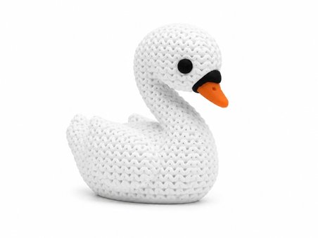🦢🤍 Örgü Dokulu Dekoratif Kuğu Figürü Modern Masa Süsü Ev Ofis Dekoru Raf Kitaplık Dekorasyonu