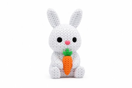 🐰🥕 Örgü Dokulu Dekoratif Tavşan Figürü Havuçlu Modern Masa Süsü Ev Ofis Dekoru