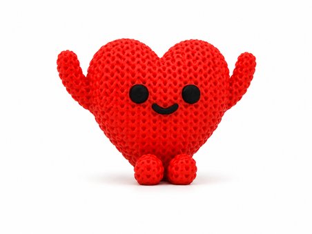 ❤️🧶 Örgü Dokulu Dekoratif Kalp Figürü Modern Masa Süsü Ev Ofis Dekoru Romantik Hediyelik