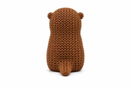🦦❤️🧶 Örgü Dokulu Dekoratif Kalpli Su Samuru Figürü Modern Masa Süsü Ev Ofis Dekoru Raf Kitaplık 