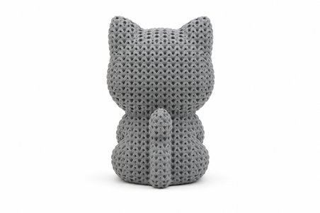 🐱❤️🧶 Örgü Dokulu Dekoratif Kalpli Kedi Figürü Modern Masa Süsü Ev Ofis Dekoru Kitaplık Dekorasyon