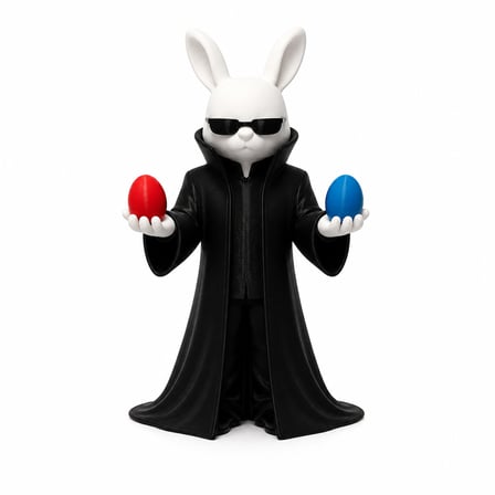 The BunnyTrix Dekoratif Tavşan Figürü Gizemli Tasarımlı Masaüstü Süs Sert Plastik Hediyelik