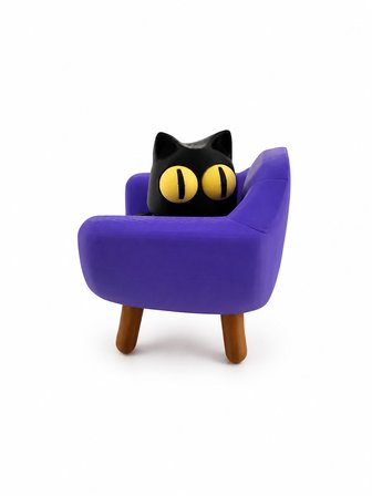Sevimli Kedi Figürlü Dekoratif Mini Koltuk Seti 🎁 Masaüstü Dekoru 🏡 Ofis ve Çalışma Masası Süsü