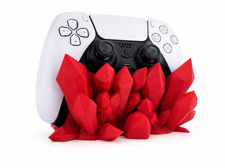 Kristal Tasarımlı Oyun Kumandası Standı 🕹️ Dekoratif Masaüstü Standı PS5 DualSense Standı