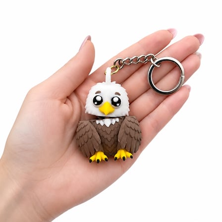 Sevimli Kartal Anahtarlık 🎒 Dekoratif Çanta Aksesuarı 🔑 Sert Plastik Anahtar Süsü 🎁