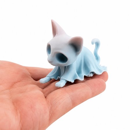 Sevimli Hayalet Kedi Dekoratif Figür 🏡 Masaüstü Süsü 🎁 Koleksiyonluk Dekoratif Obje
